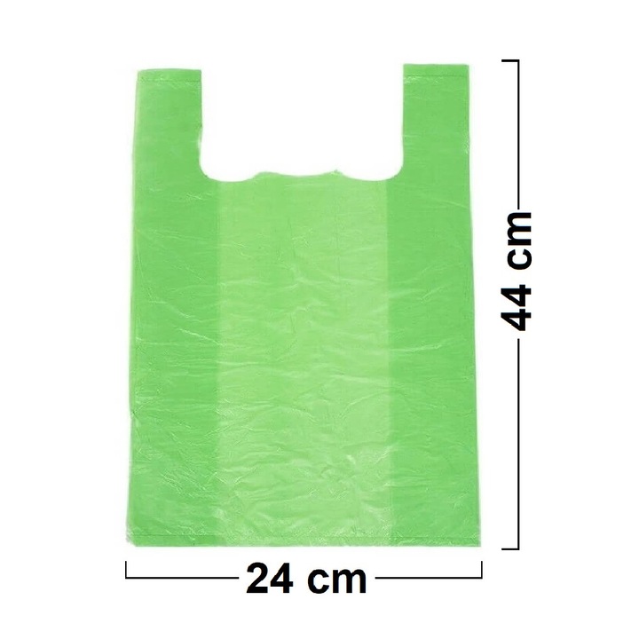 Pungi Biodegradabile Verzi 24x6x44 cm, 50 Bucati