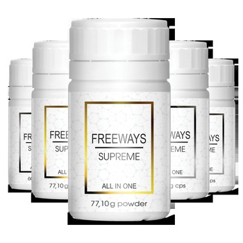 Suplimet natural, Supreme All In One, Pachet cu 10 flacoane pulberi + 1 flacon capsule, Freeways Suplimet natural, Supreme All In One, Pachet cu 10 flacoane pulberi + 1 flacon capsule, Freeways