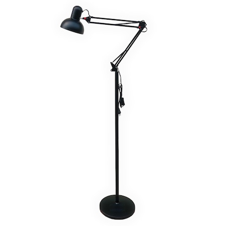Lampadar negru ,diametru abajur 15 cm ,brat reglabil ,inaltime 180cm