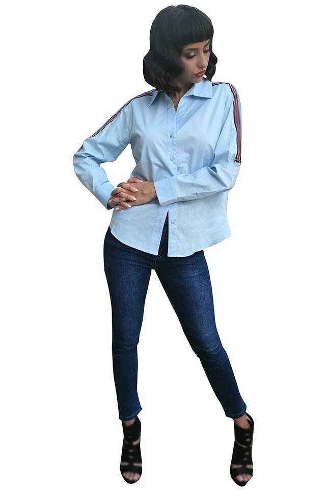 Camasa dama anelize, Bleu