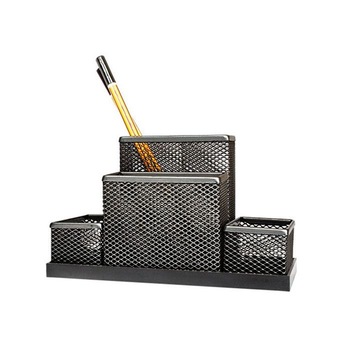 Suport plasa metalica pentru accesorii de birou Forpus - negru Suport plasa metalica pentru accesorii de birou Forpus - negru