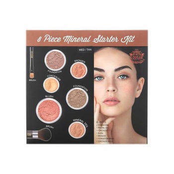 Set Machiaj 8 piese, Farduri Minerale, Starter Kit Cougar, nuanta Medium-Tan Set Machiaj 8 piese, Farduri Minerale, Starter Kit Cougar, nuanta Medium-Tan