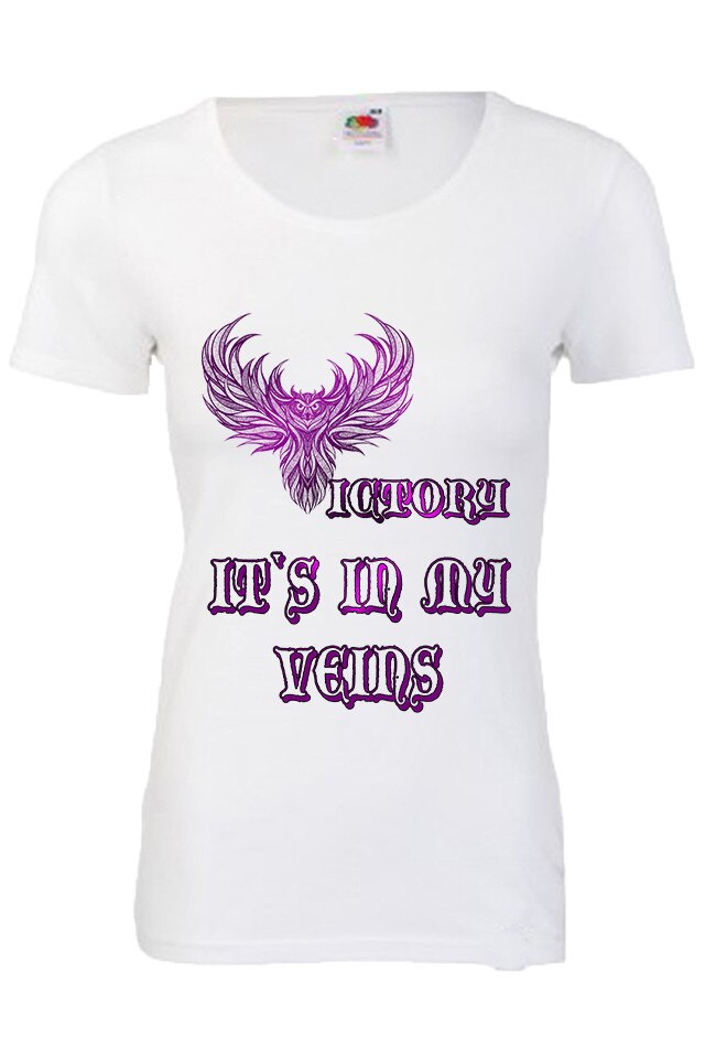 Tricou dama, VICTORY IN MY VEINS Cadouri Urbane, Alb