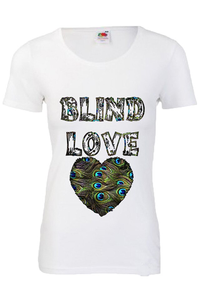 Tricou dama, BLIND LOVE Cadouri Urbane, Alb