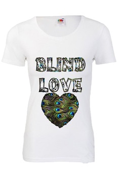 Tricou dama, BLIND LOVE Cadouri Urbane, Alb Tricou dama, BLIND LOVE Cadouri Urbane, Alb