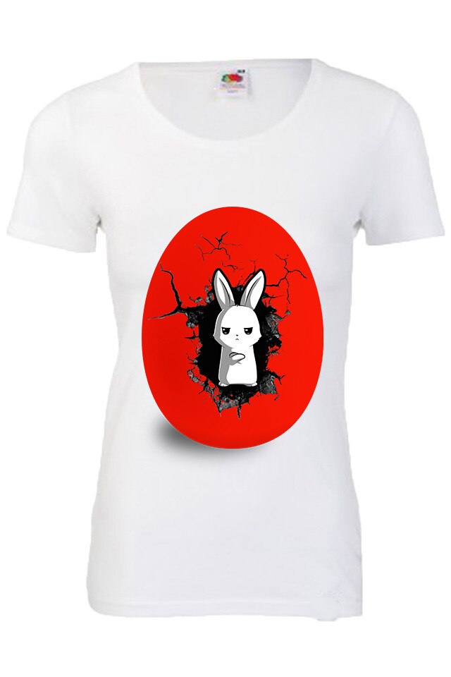 Tricou dama, ANGRY BUNNY, Cadouri Urbane, Alb