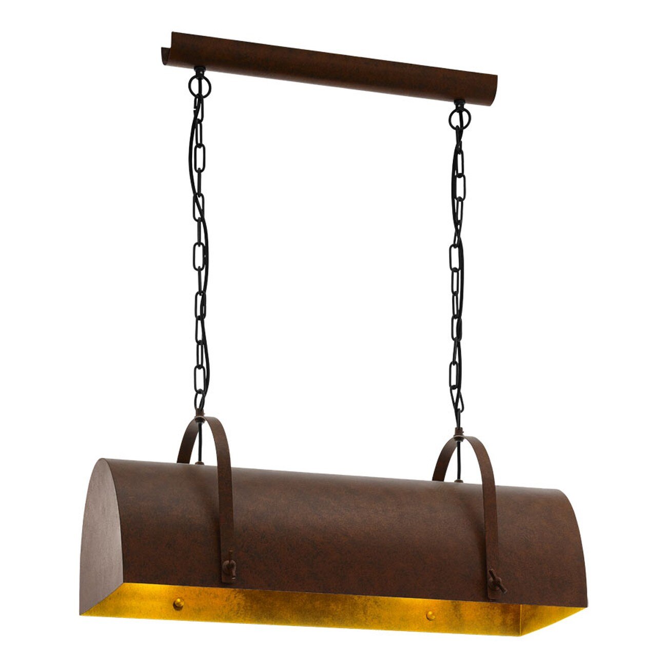 Pendul vintage DEERHURST, EGLO, 2xE27, otel, castaniu, 110 x 70 x 28 cm, inaltime reglabila