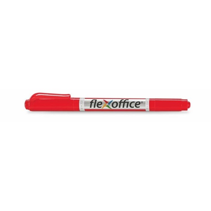 Flexoffice alkohos marker, 0,4/1,0 mm, kúpos, kétvégű, "pm01", piros