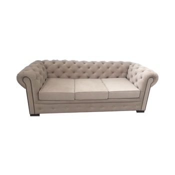 Canapea extensibila Chesterfield, MobAmbient, Crem, material textil, extensie 160 cm, extensie metalica cu lamele de lemn de fag, 220 x 160 cm Canapea extensibila Chesterfield, MobAmbient, Crem, material textil, extensie 160 cm, extensie metalica cu lamele de lemn de fag, 220 x 160 cm