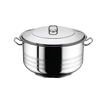 Oala plita inductie cu capac otel inoxidabil HASCEVHER GASTRO 23,5 litri fund 3 straturi Oala plita inductie cu capac otel inoxidabil HASCEVHER GASTRO 23,5 litri fund 3 straturi