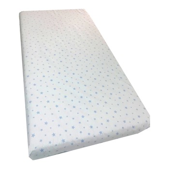 Cearsaf cu elastic roata pentru saltea 90x200 cm Deseda Stelute pe alb Cearsaf cu elastic roata pentru saltea 90x200 cm Deseda Stelute pe alb