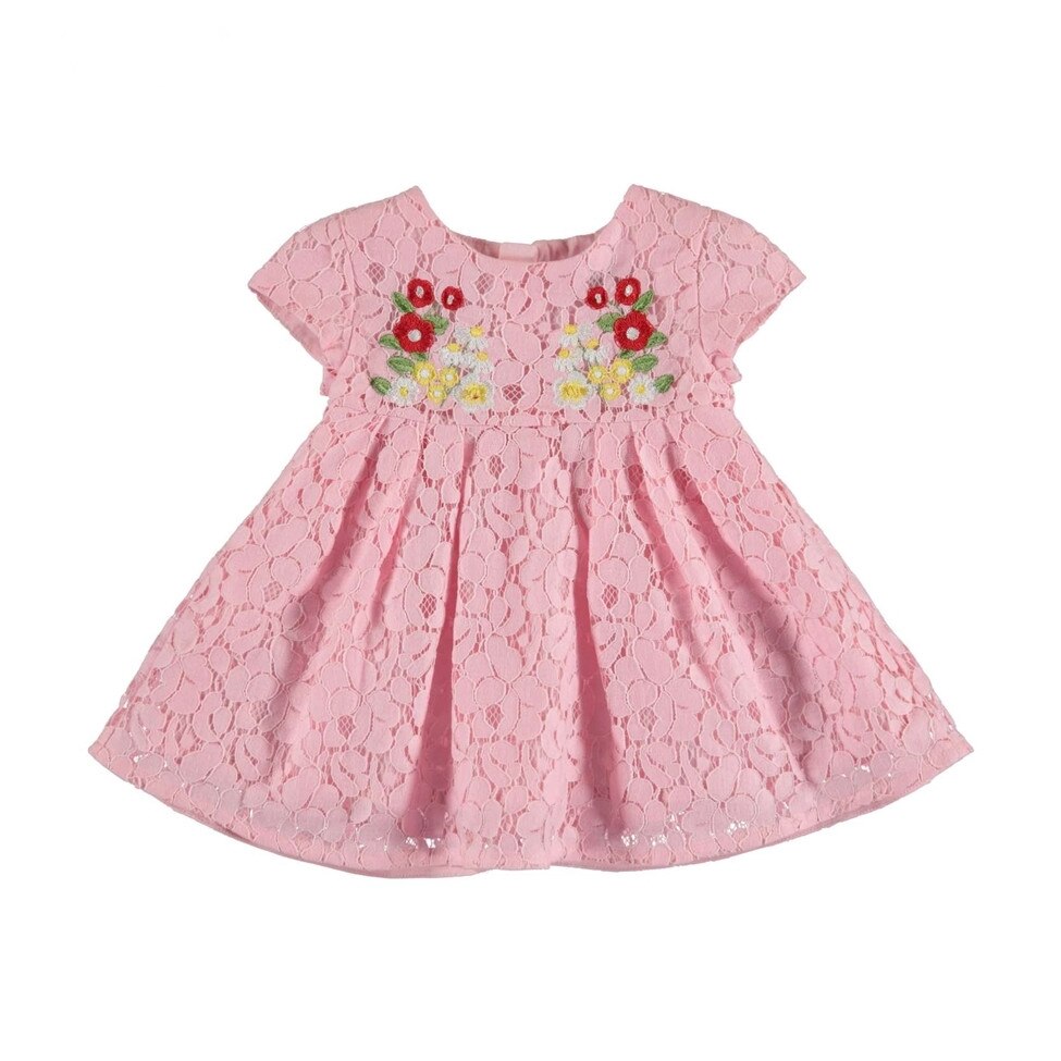 Rochie eleganta Mayoral din dantela broderii florale pentru fetita, Roz