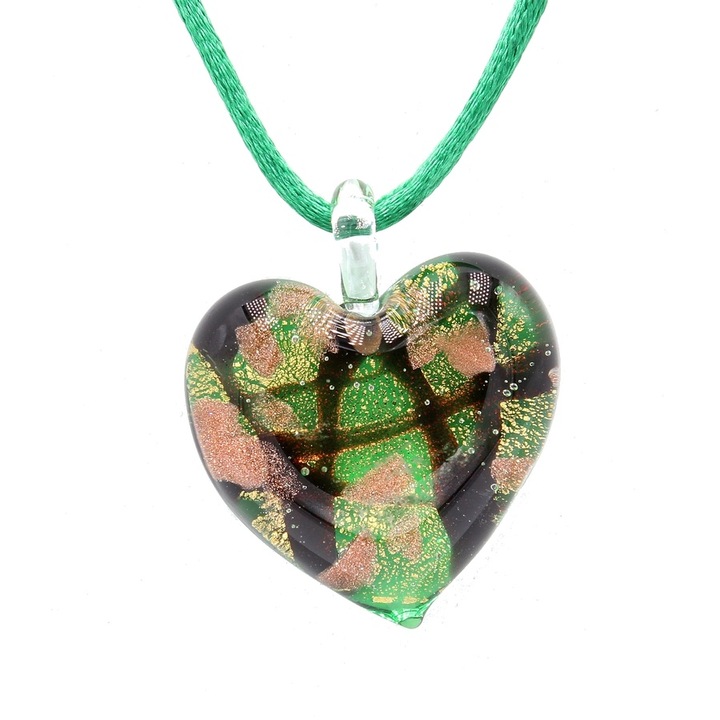 Passione - Muránói üveg medál - zöld, arany