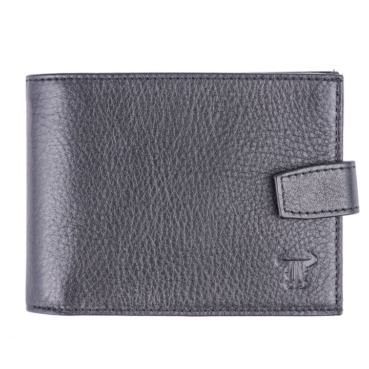 Portofel piele barbati, Toro Nero, Bigcoin black