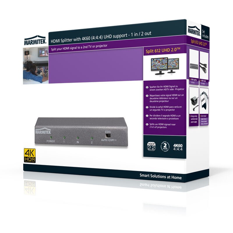 MARMITEK Split 612 Pro Splitter / répartiteur HDMI 4K 60 Hz (1 entrée