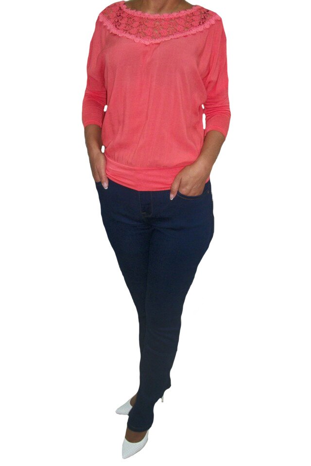 Blugi dama croi clasic,cool,bumbac usor elastic,D&J Exclusive, Albastru