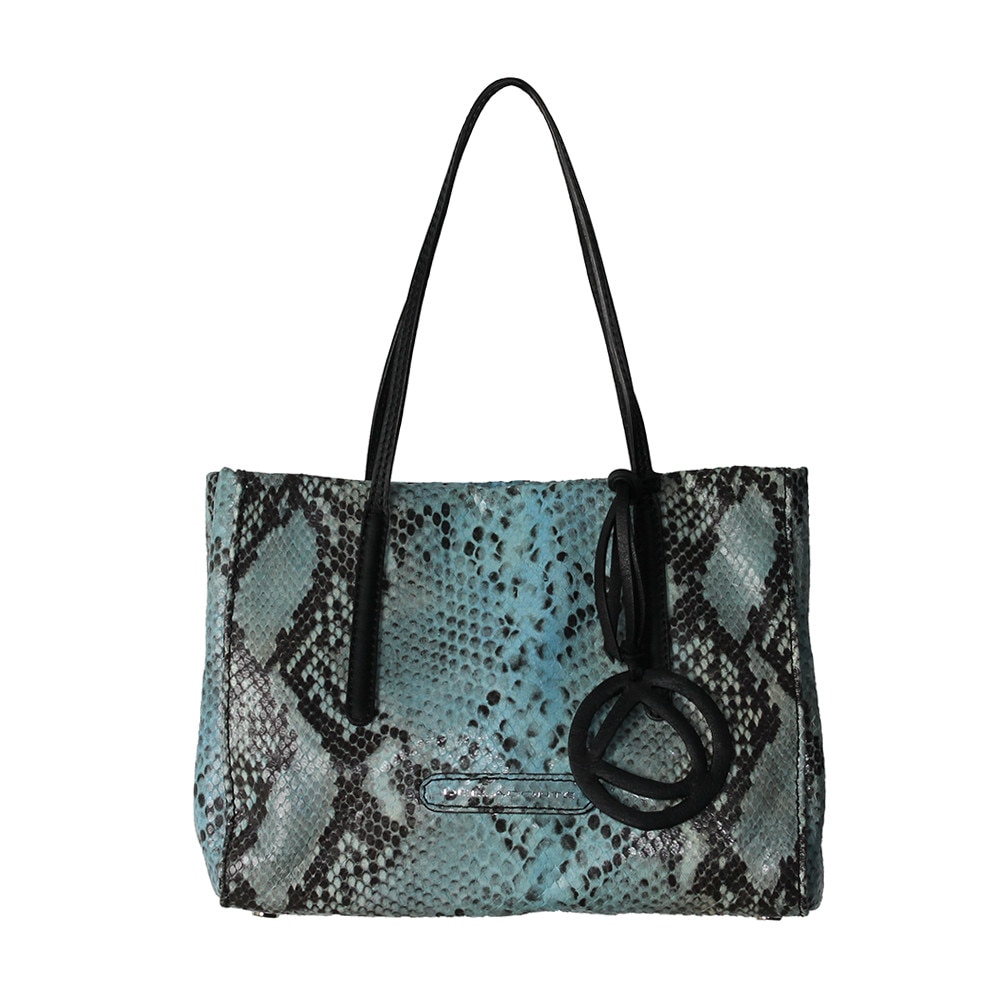 Geanta Dama piele naturala, Dellaconte, Albastru cu Negru