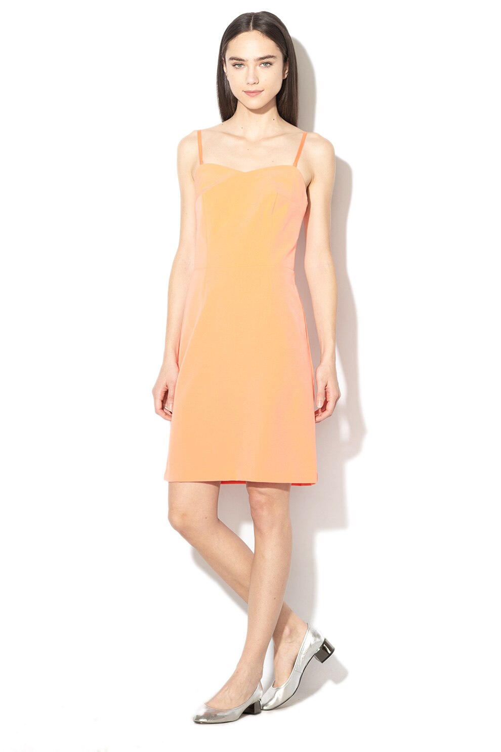 Vila, Rochie dreapta fara maneci Lyca, Oranj mandarina, S