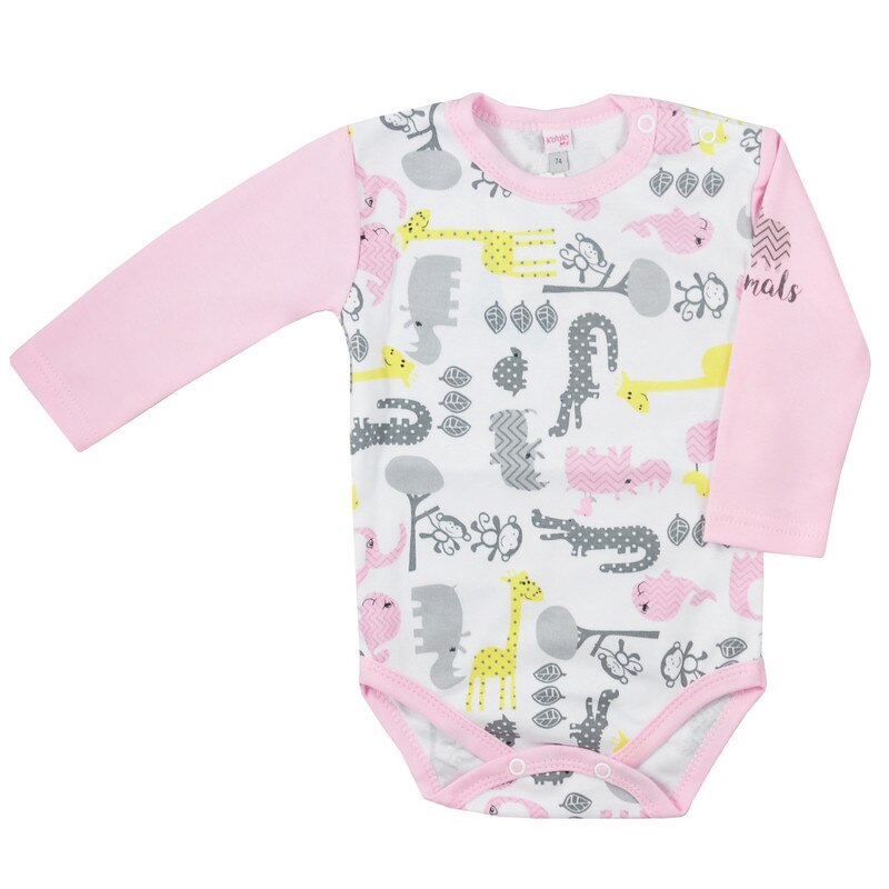 Body cu maneca lunga pentru fete Koala Zwierzyniec 06-392, Roz
