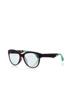 Guess, Ochelari de soare din plastic, cu rama rotunda, Maro/Verde, 53-16-140 Standard Guess, Ochelari de soare din plastic, cu rama rotunda, Maro/Verde, 53-16-140 Standard