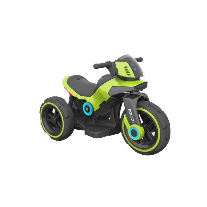 Motocicleta electrica copii,Police, verde, +2 ani,12v