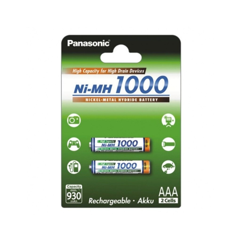 Acumulatori Panasonic AAA R3 Ni-MH 1,2V 1000mAh BK-4HGAE/2BE set 2 buc.