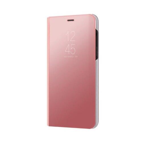 Husa Flip Cu Stand Samsung Galaxy A8 Plus A730F 2018 Tip Oglinda Roz