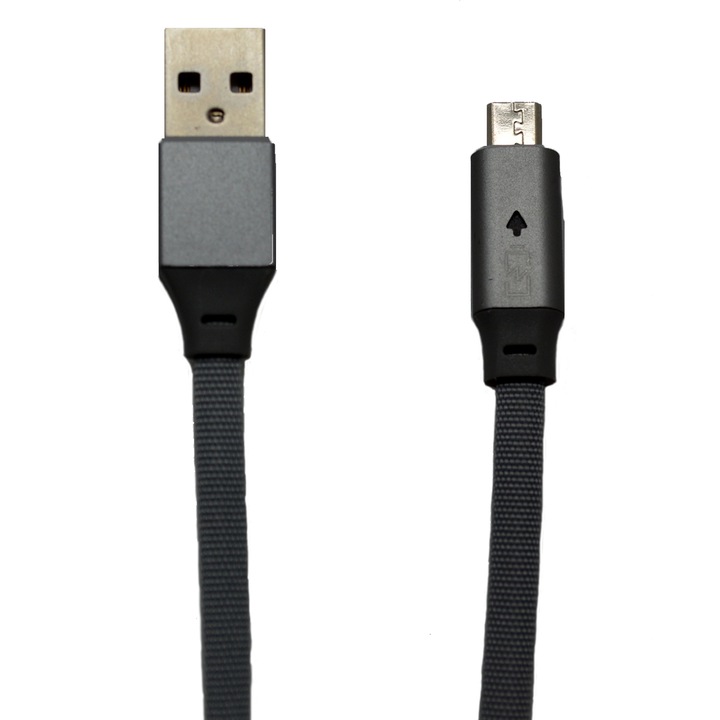 Adatkábel microUSB Fast Charge, 1m, 2.4A, GRI