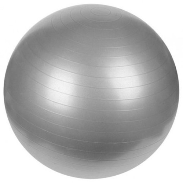Fitball, minge pentru exercitii fizice, gimnastica, minge de stabilitate, minge pentru kinetoterapie si yoga, gri, Topy Toy