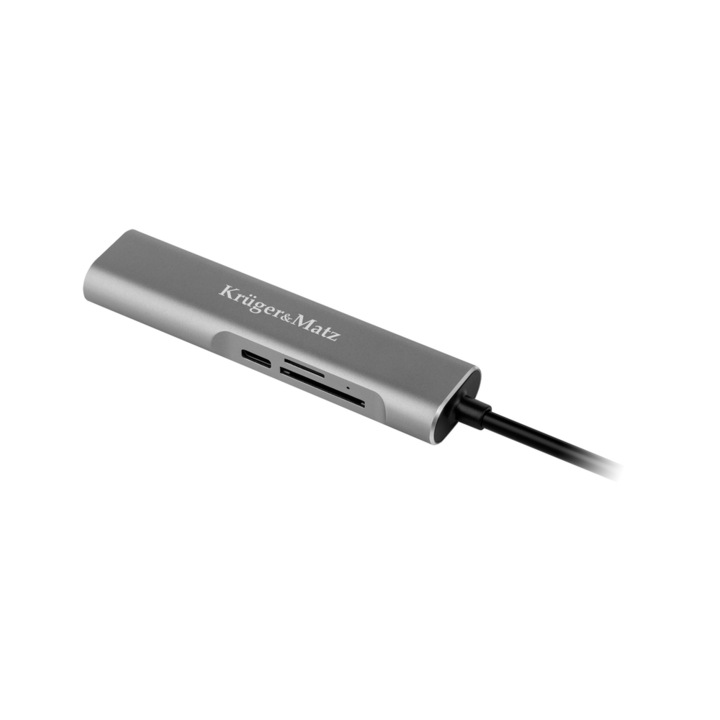 Hub USB Tip C 5 in 1 Kruger&Matz cu porturi HDMI/USB3.0/SD/MicroSD/Tip C