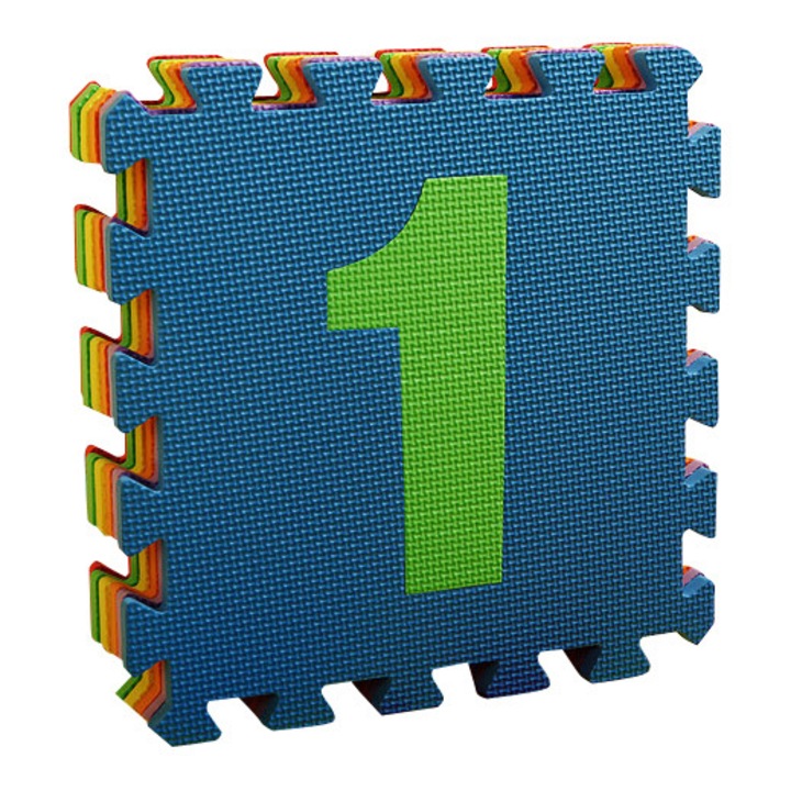 Set puzzle pentru copii din 10 bucati, Atlas, EVA, Multicolor, 28,5x 28,5cm