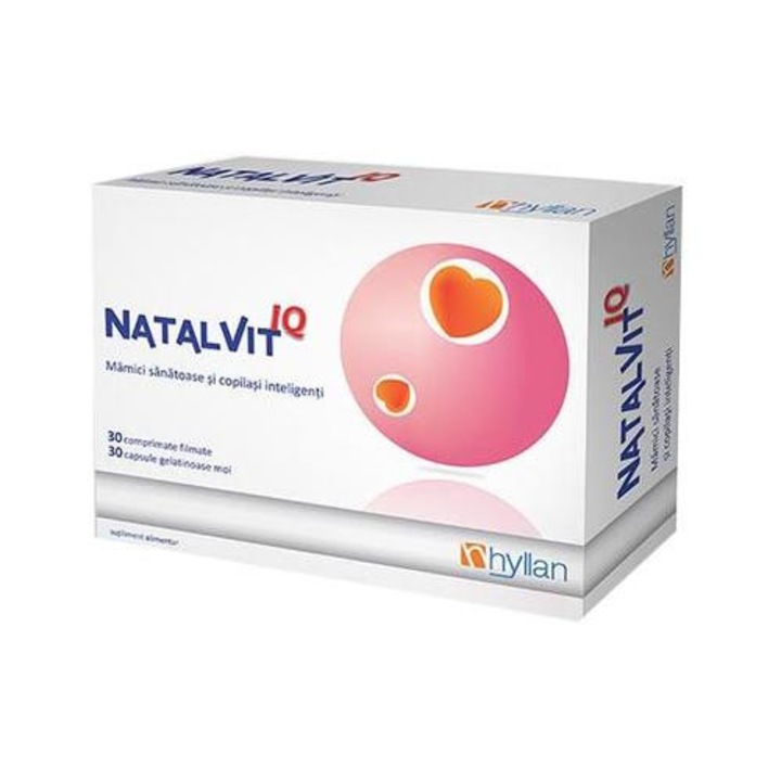 Natalvit IQ, pentru mamici sanatoase si copilasi inteligenti, 30 comprimate + 30capsule gelatinoase, Hyllan