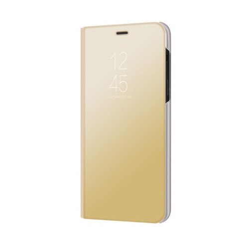 Husa Flip Cu Stand Samsung Galaxy A8 Plus A730F 2018 Tip Oglinda Aurie