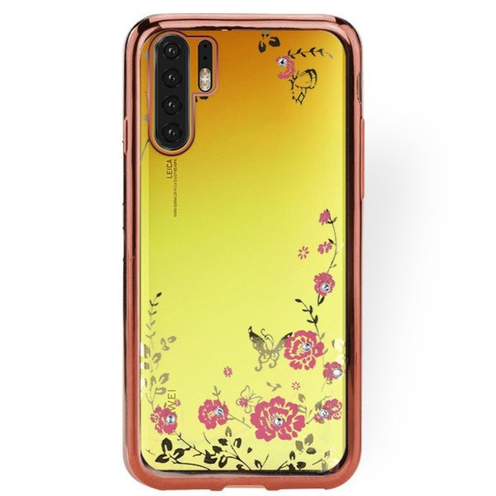 Калъф HUAWEI P30 Pro TPU Flowers Rose Gold