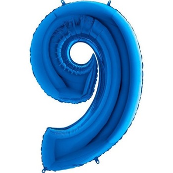 Balon folie aniversare, forma cifra 9, inaltime 1 metru,albastru Balon folie aniversare, forma cifra 9, inaltime 1 metru,albastru