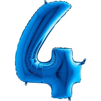 Balon folie aniversare, forma cifra 4, inaltime 1 metru,albastru Balon folie aniversare, forma cifra 4, inaltime 1 metru,albastru