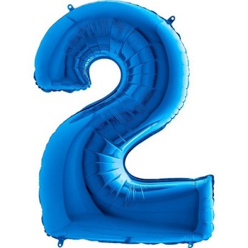 Balon folie aniversare, forma cifra 2, inaltime 1 metru,albastru Balon folie aniversare, forma cifra 2, inaltime 1 metru,albastru