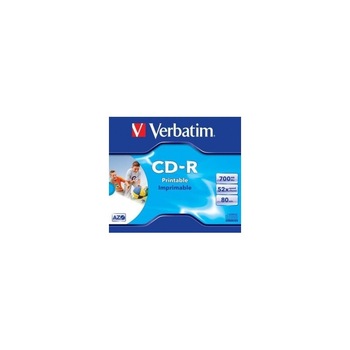 CD-R Verbatim AZO 52X 700MB JC WIDE INKJET PRINTABLE ID BRANDED (43325) CD-R Verbatim AZO 52X 700MB JC WIDE INKJET PRINTABLE ID BRANDED (43325)
