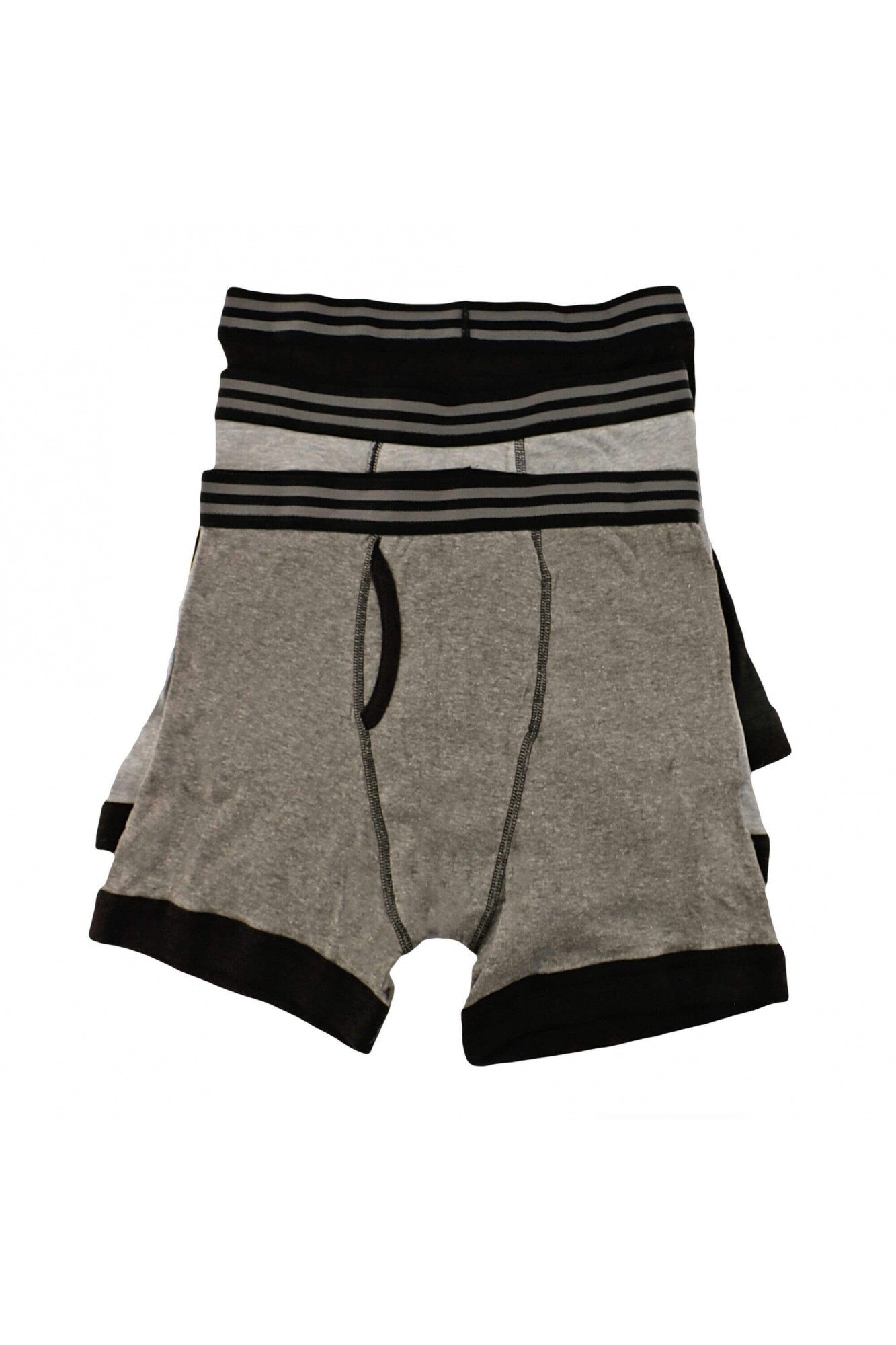 Set 3 perechi de boxeri, Gri/Negru, pentru baieti, Gri/Negru