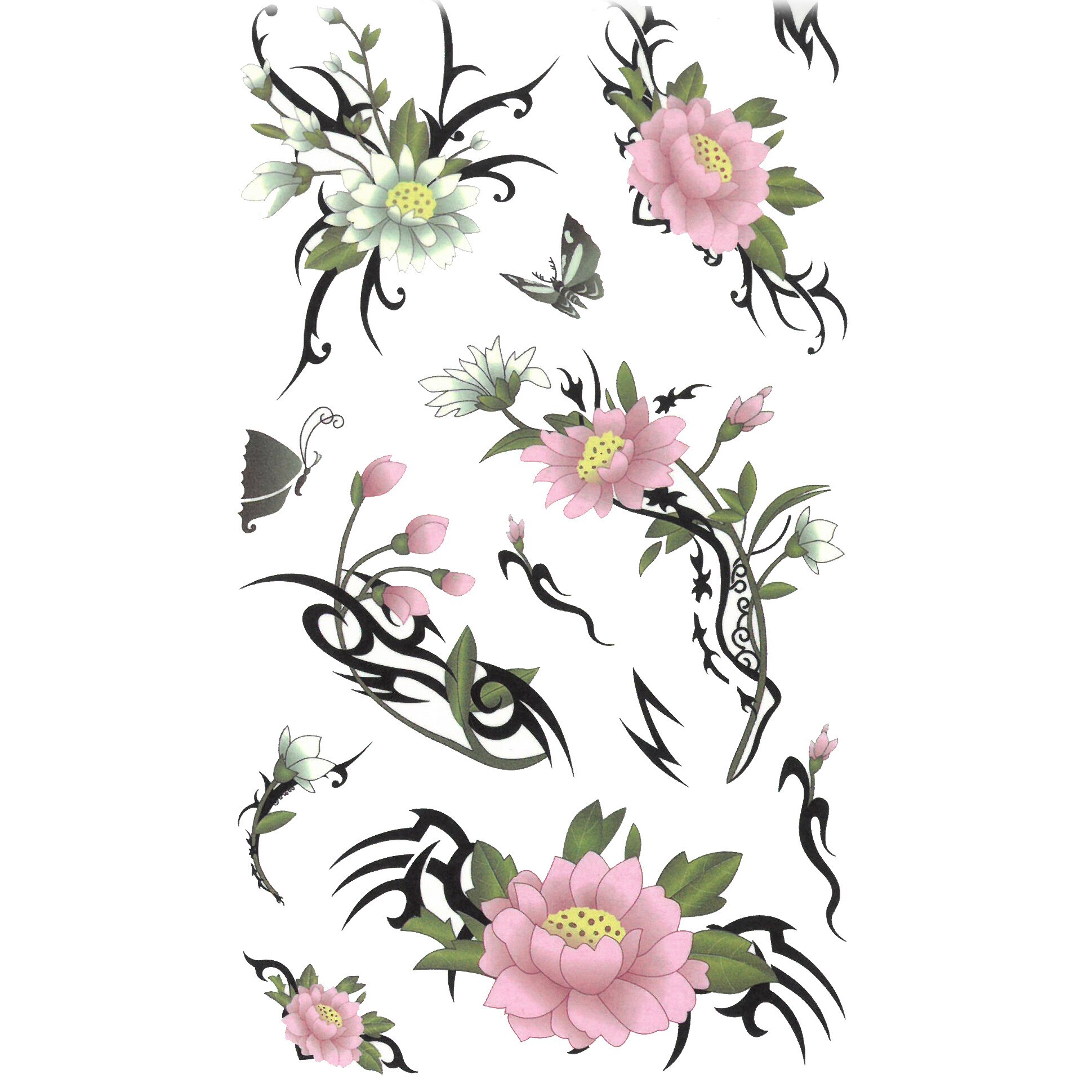 Tatuaj temporar -flori- 10x17cm