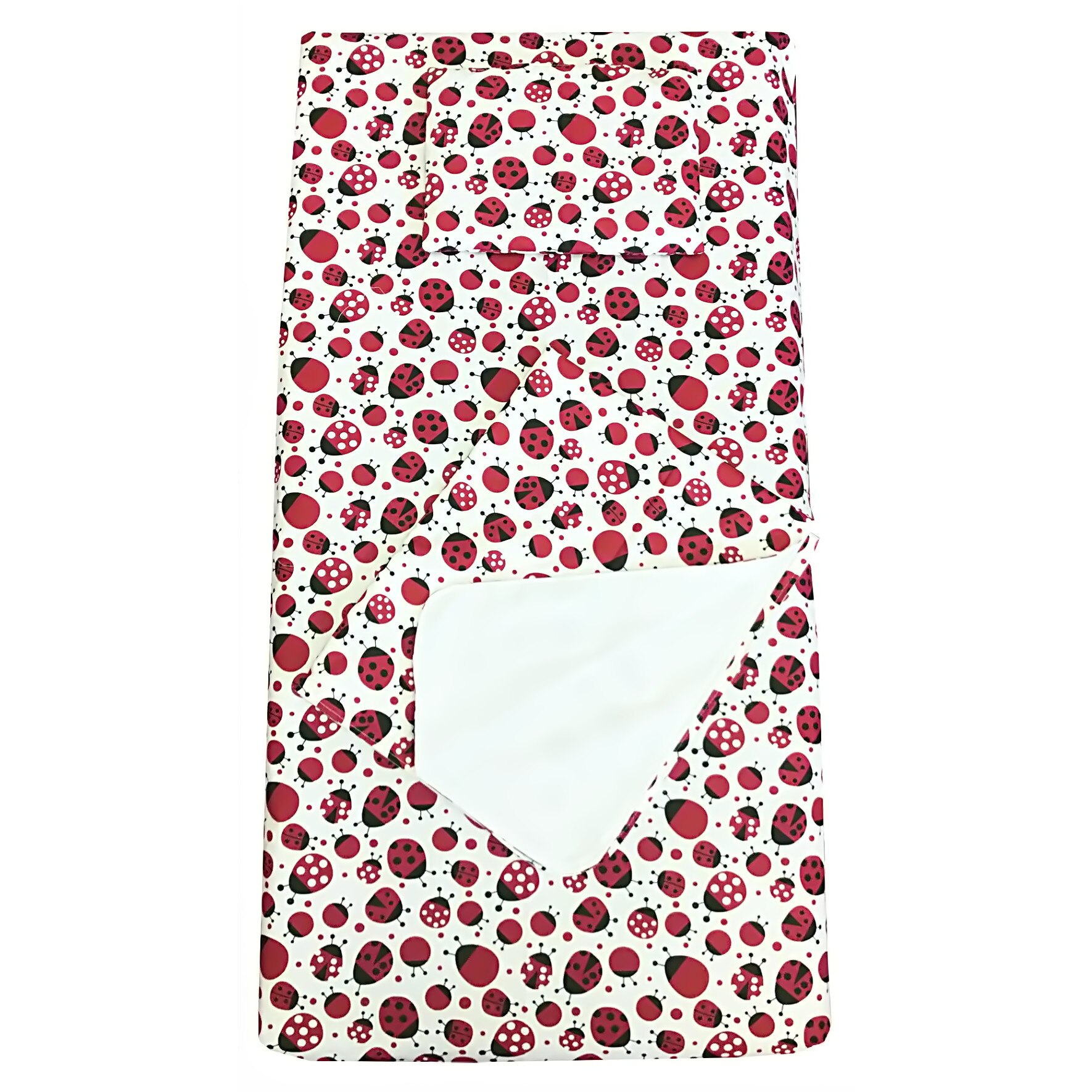 Set Paturica bebe cu Cearsaf si Pernuta pt pat 120x60 cm Deseda Buburuze rosii