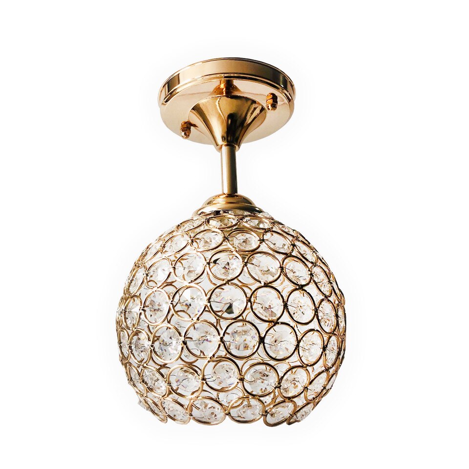 Lustra cristal ,1xe27 ,schelet auriu ,inaltime 25cm