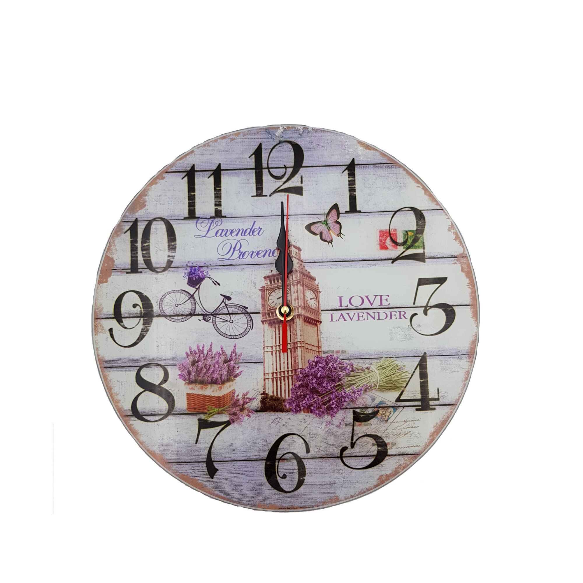 Ceas decorativ, perete,sticla,multicolor