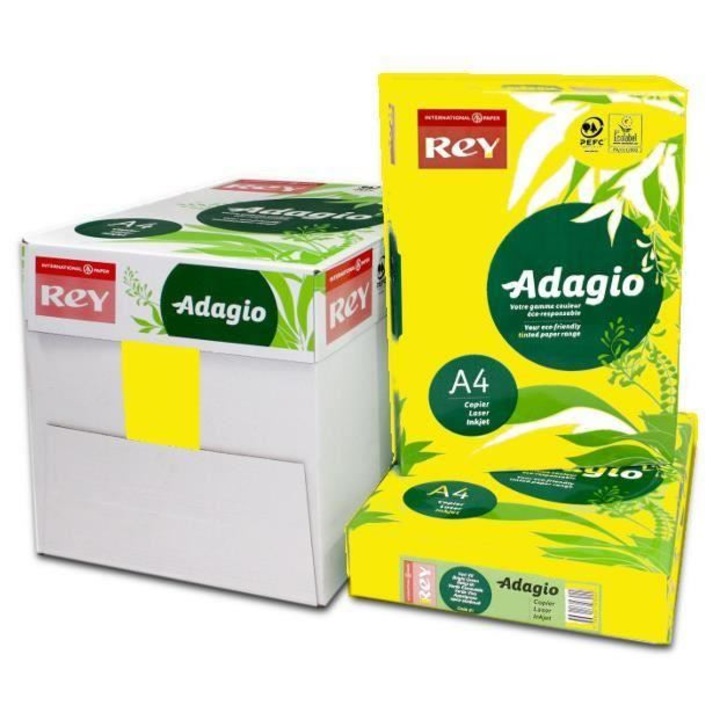 Carton color Adagio, A4, 160 gr, 250 coli/top, galben intens