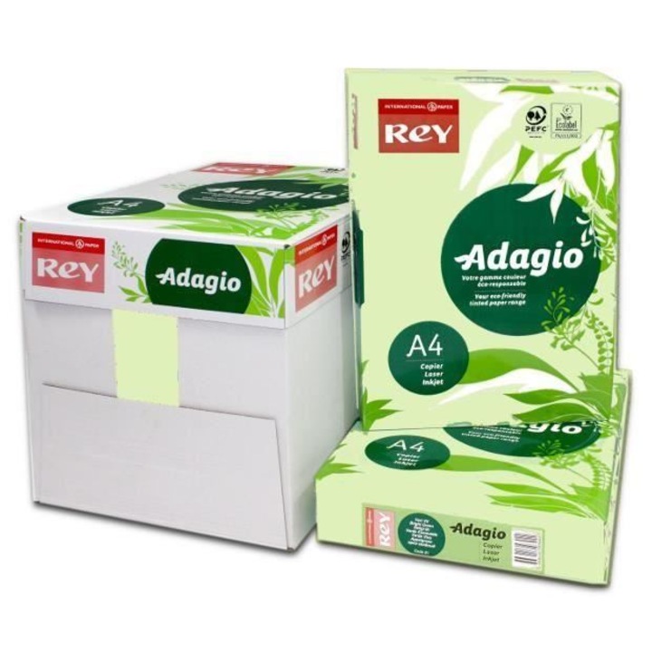 Carton color Adagio, A4, 160 gr, 250 coli/top, verde pal