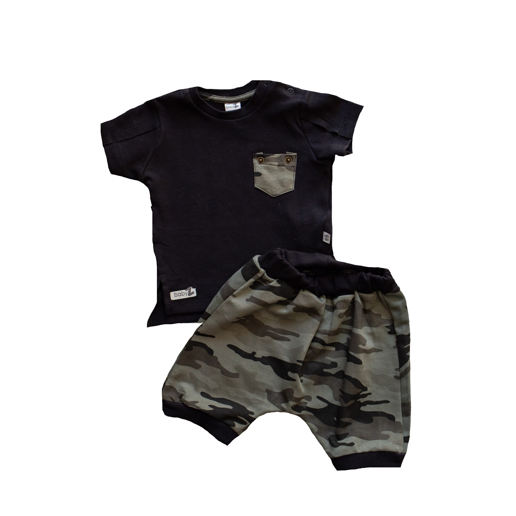 Set baieti 2 piese pantaloni si tricou, baieti, Babyz, army style