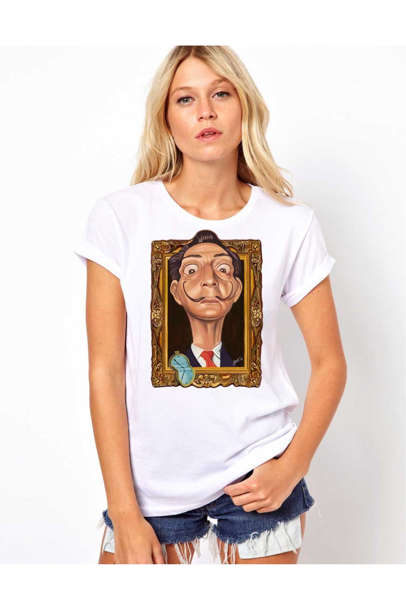 Tricou dama alb - Dali - Frame