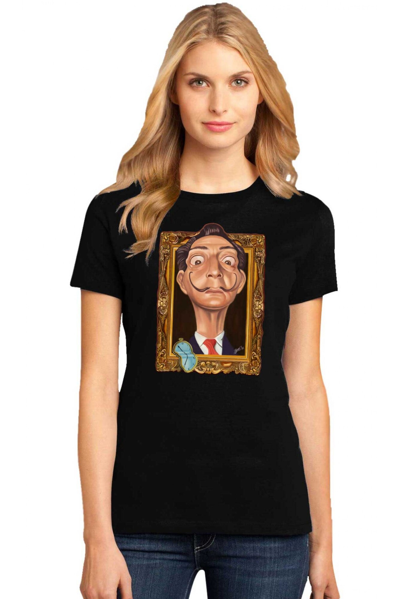 Tricou dama negru - Dali - Frame