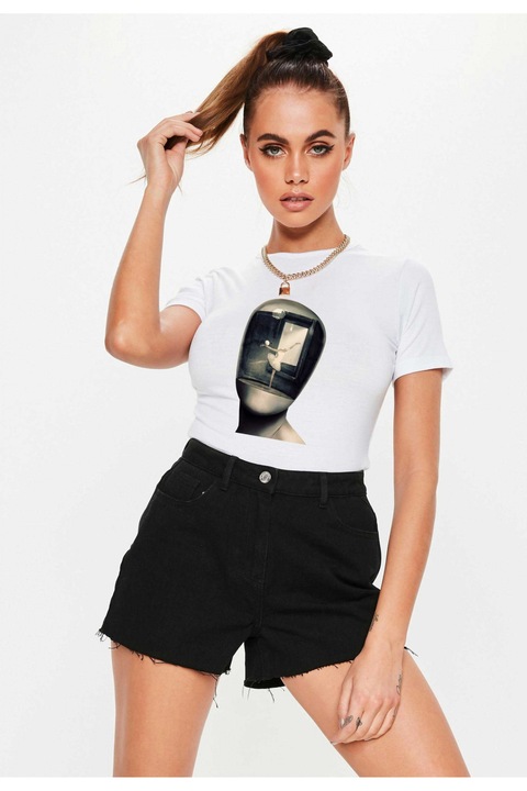Tricou dama alb - Dali - Globul, L