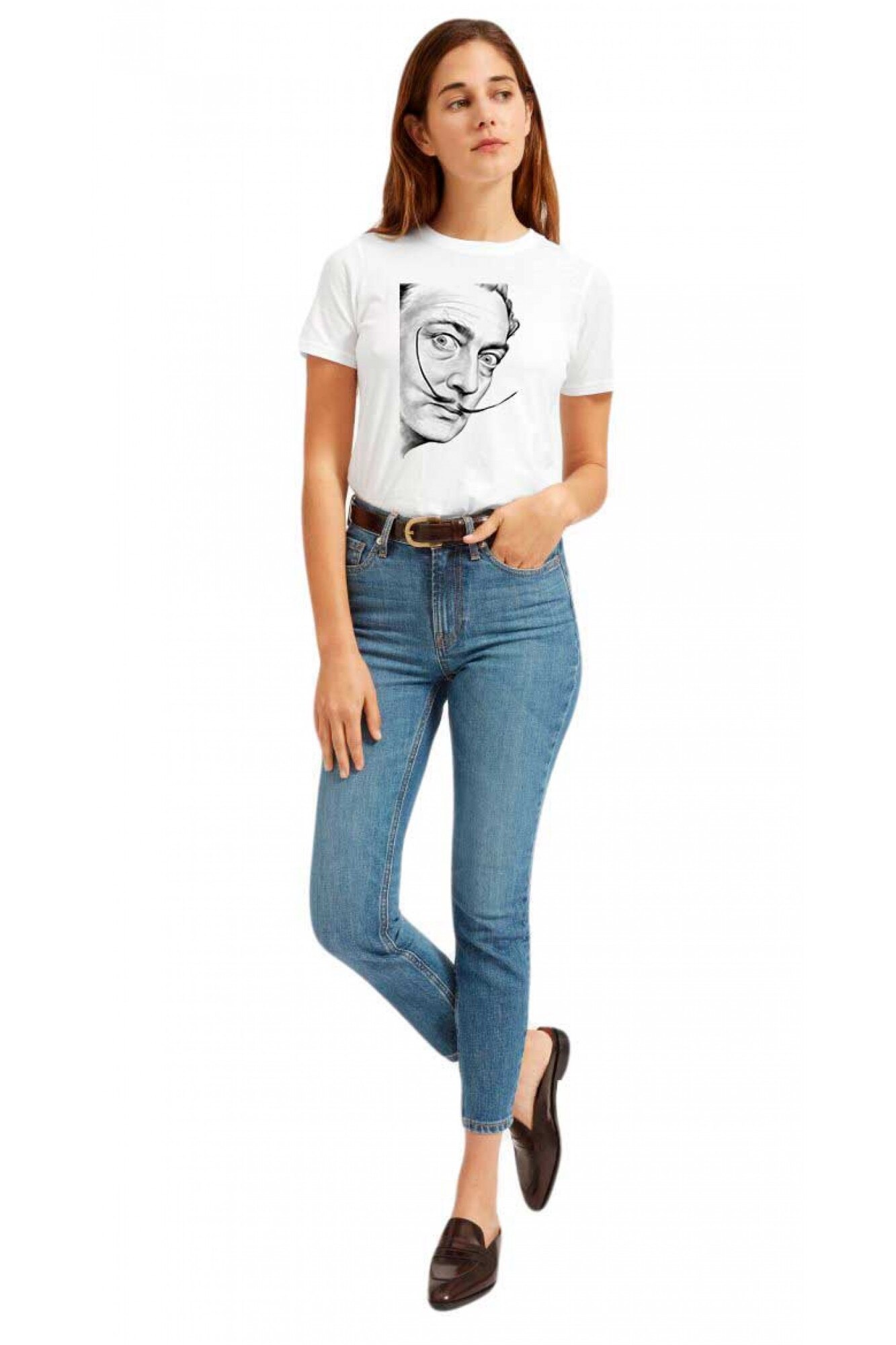 Tricou dama alb - Dali - Portret